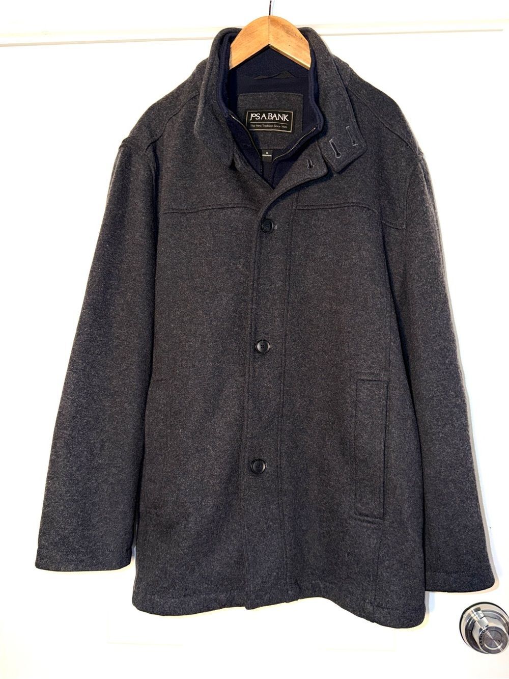 Jos. A. Bank Dark Navy Wool Blend Over Coat. Sz XL